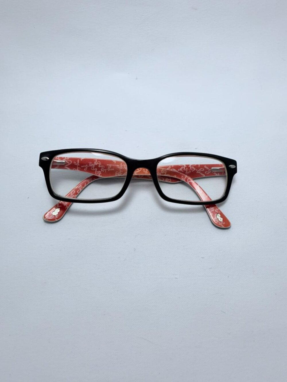 Ray-Ban Classic Black Rectangle & Red Logo Interior with Case - Frames only